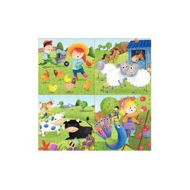 Achetez Boite de 4 puzzles progressifs, les animaux de la ferme 17145 pas cher sur Ma Rentrée Scola..
