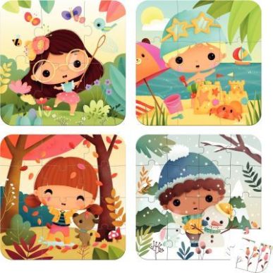 Achetez Boite de 4 puzzles progressifs, les 4 saisons J02542 JANOD pas cher sur Ma Rentrée Scolaire