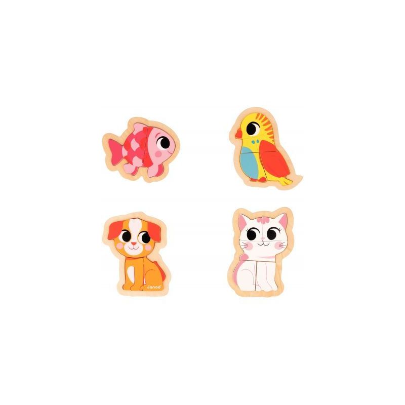 Achetez Boite de 4 puzzles contour évolutifs, les animaux domestiques J07115 JANOD pas cher sur Ma ..
