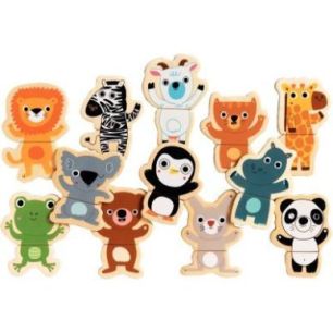 Achetez Lot de 12 puzzles magnétiques, les animaux du zoo DJ03118 DJECO pas cher sur Ma Rentrée Sc..