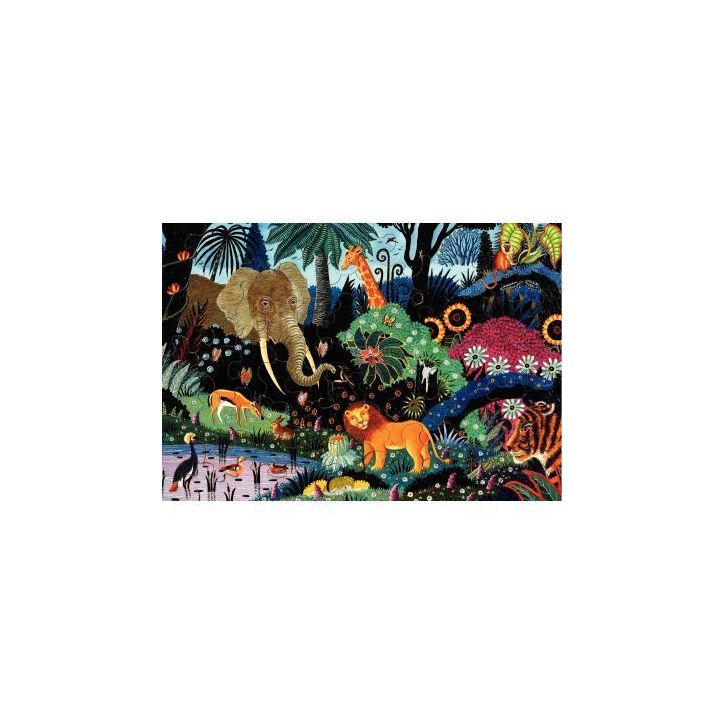 Puzzle en bois d'environ 50 pièces, nuit dans la jungle K065-50 PUZZLE MIC