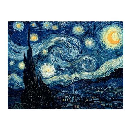 Achetez Puzzle en bois denviron 50 pièces, NUIT ETOILEE de Vincent VAN GOGH K94-50 PUZZLE MIC pa...