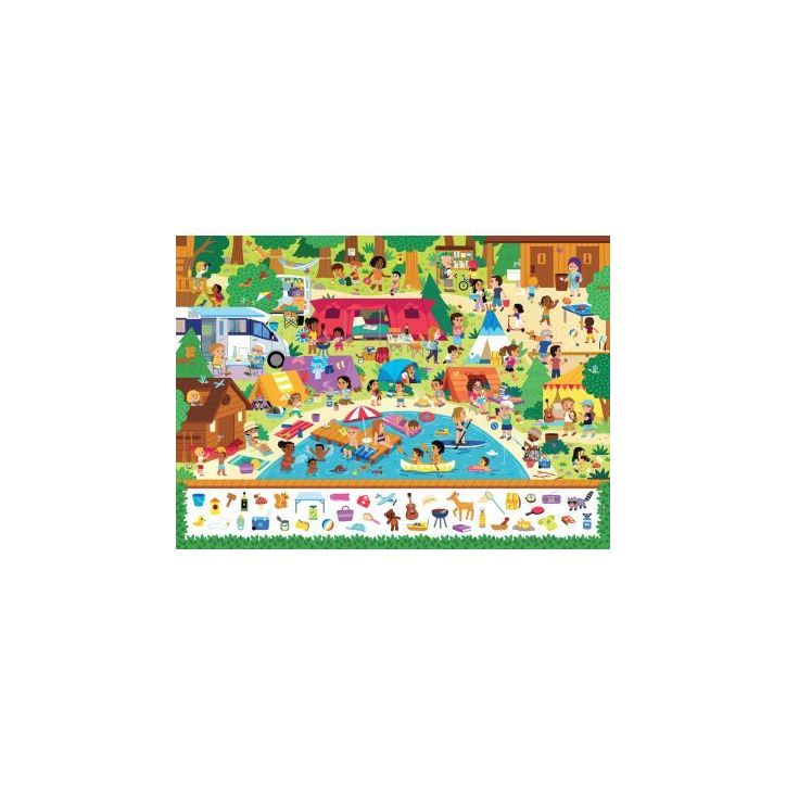 Puzzle cherche et trouve 100 pièces, au camping 00086212 RAVENSBURGER