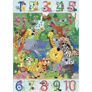 Achetez Puzzle géant 54 pièces, la jungle de 1 à 10 DJ07148 DJECO pas cher sur Ma Rentrée Scolai..