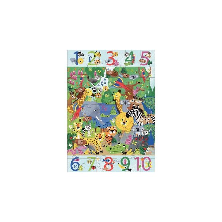 Puzzle géant 54 pièces, la jungle de 1 à 10 DJ07148 DJECO