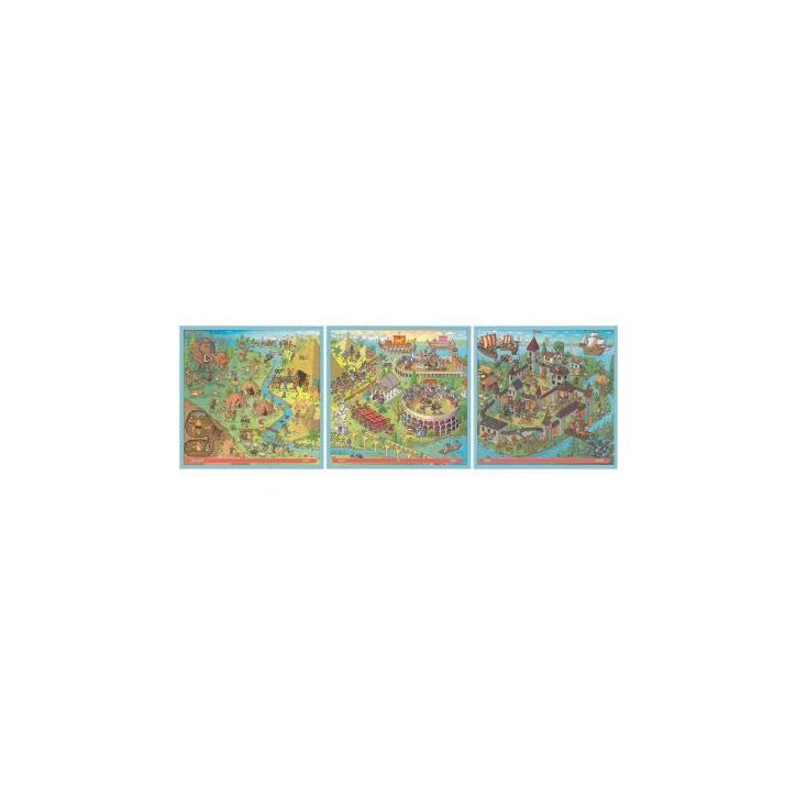 Boite de 3 puzzles UP progressifs, l'Histoire 12004005 RAVENSBURGER