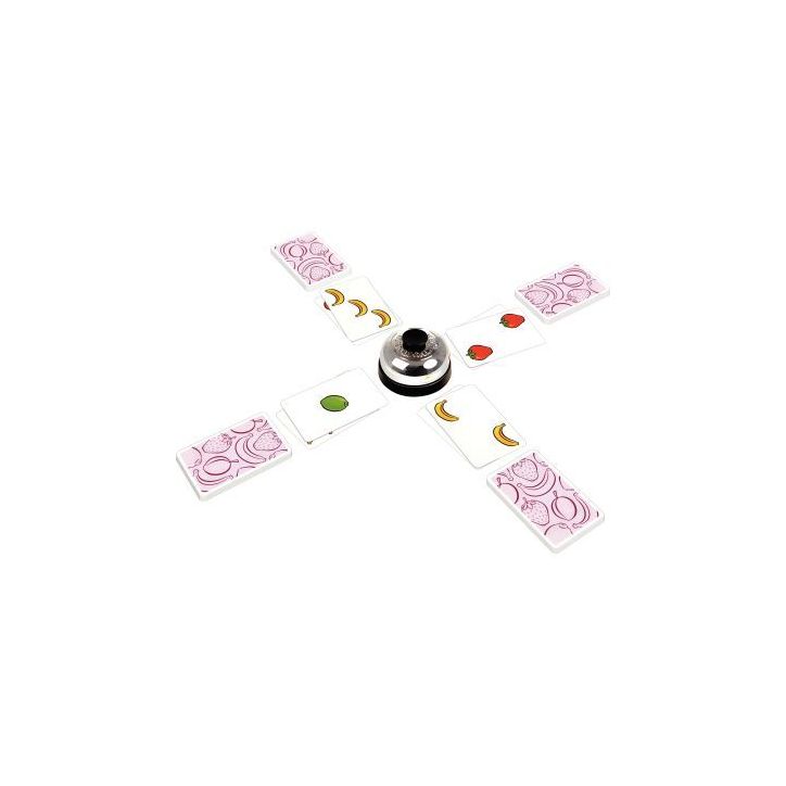 La boîte "HALLI GALLI" contient 56 cartes, 1 cloche, règle du jeu AMHGS