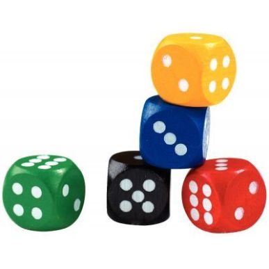 Achetez Sachet de 50 dés à  jouer 16mm 5 couleurs assorties 17510 pas cher sur Ma Rentrée Scolai..