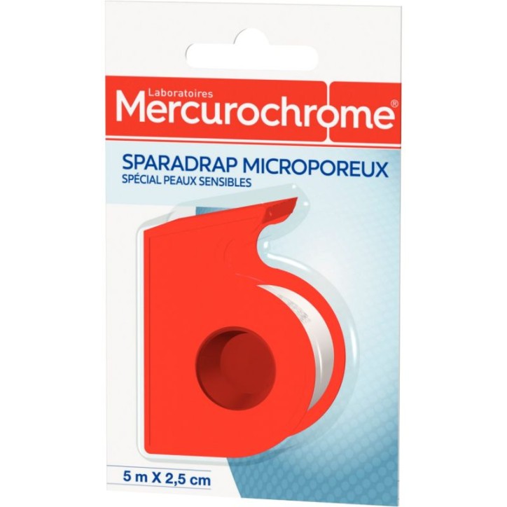 Sparadrap microporeux 5mx2,5cm 050420 MERCUROCHROME