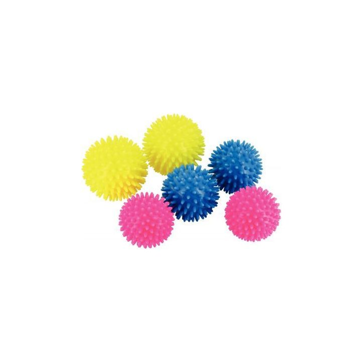 Lot de 6 balles hérissons  de diamètres 5, 7 et 8 cm 099345