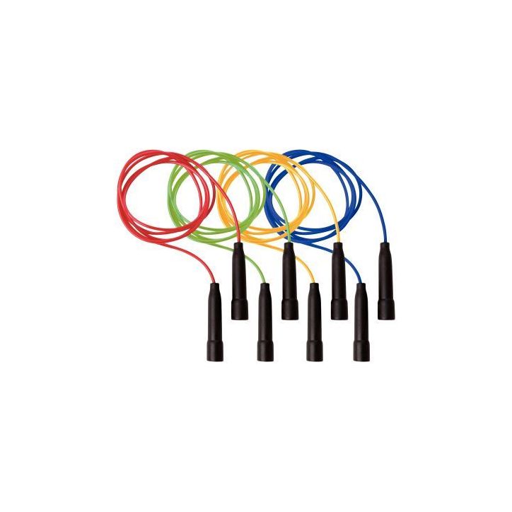 Lot de 4 cordes à sauter en PVC de longueur 2,20 m avec poignées FI0149MA