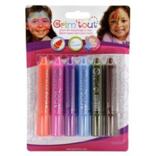Achetez Lot de 6 sticks de 4,7 grammes de maquillage à  l'eau coloris pop GT41882 pas cher sur Ma ..