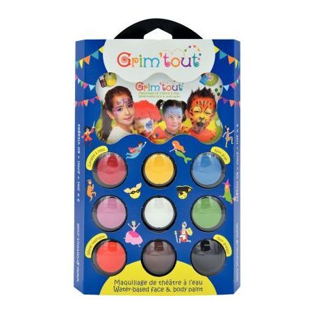 Achetez Palette de maquillage à  l'eau GRIM'TOUT Carnaval 9 couleurs assortis GT41210 pas cher sur..