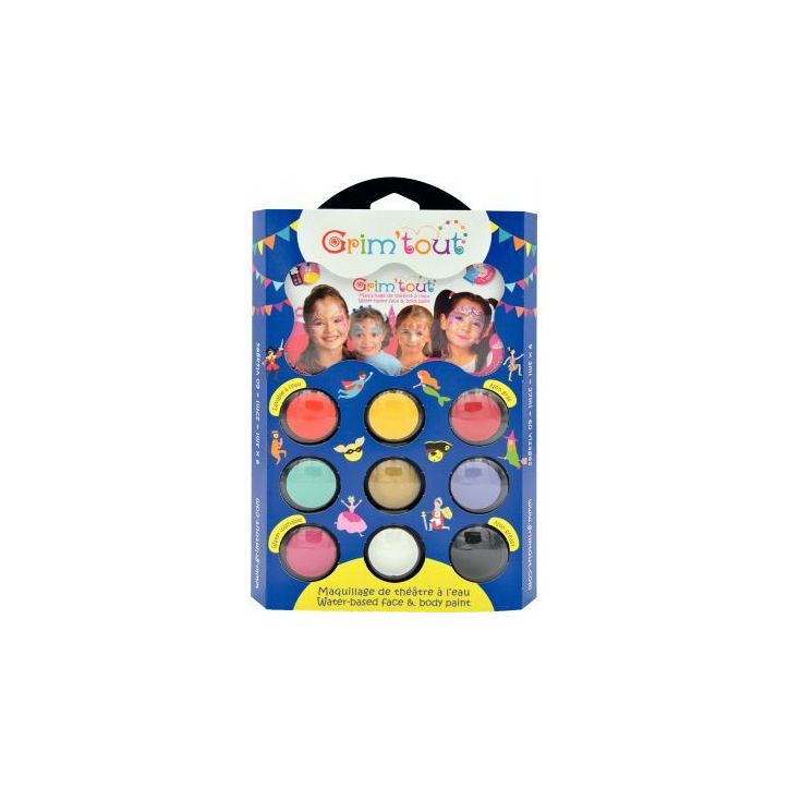Palette de maquillage à  l'eau GRIM'TOUT Princesse 9 couleurs assortis GT41213