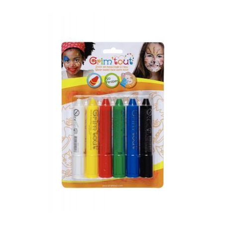 Achetez Lot de 6 sticks de 4,7 grammes de maquillage à l'eau coloris vifs GT41232 pas cher sur Ma..