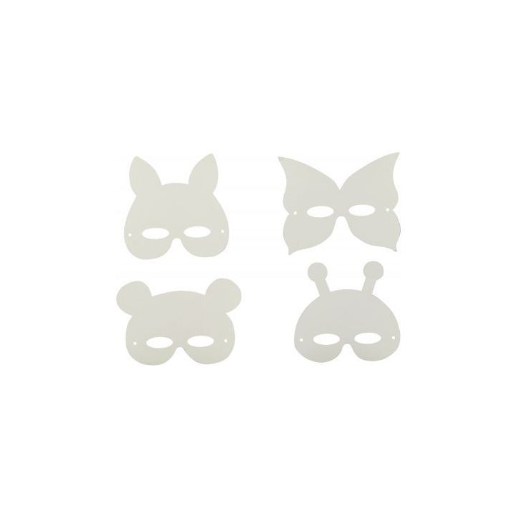 Lot de 24 masques en carton forme animaux assortis MAJ8178