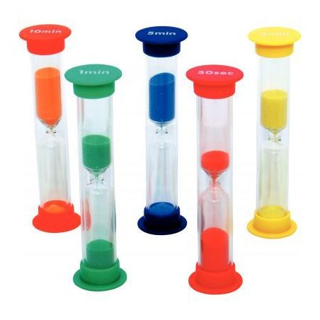 Achetez Set de 5 Sabliers 30 secondes - 1 3 5 10 Minutes 92007 pas cher sur Ma Rentrée Scolaire