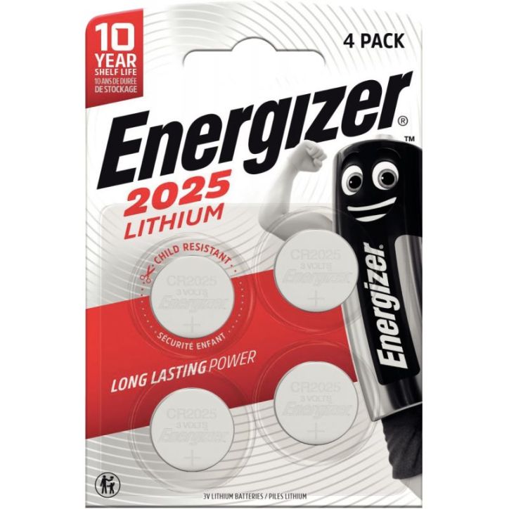 Blister de 4 piles lithium 3V CR2025 7638900415360 ENERGIZER