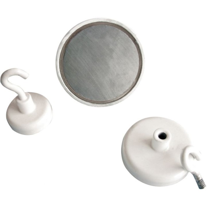 Blister 3 crochets de suspension magnétique diamètre 25mm blanc FAI700472