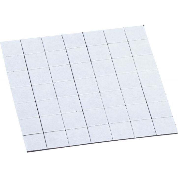 PAVO Sachet de 49 Carrés magnétiques adhésifs de1,5 cm, force 80g/cm2