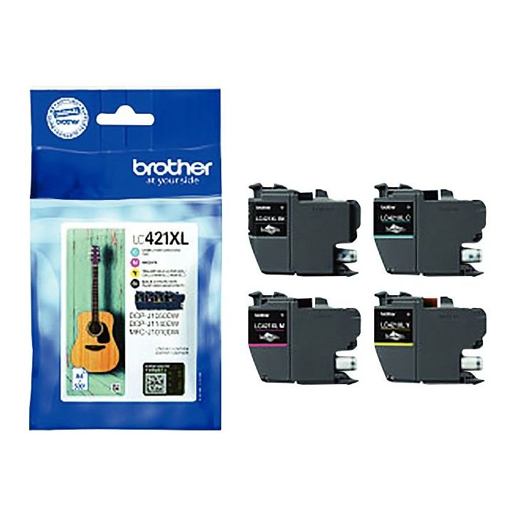 Lot de 4 cartouches encre Brother LC421XLVALBP noir cyan magenta et jaune à la marque Guitare LC421XLVAL BROT(...)