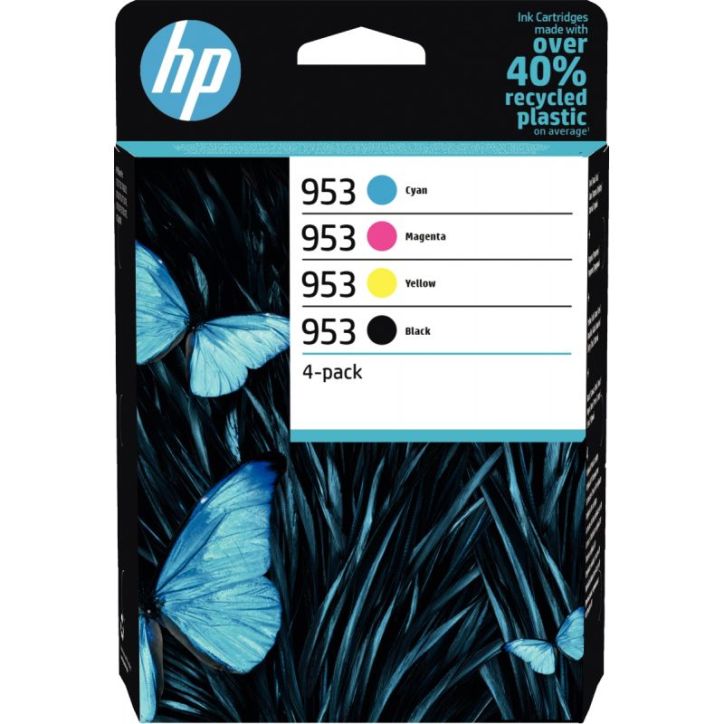 Lot de 4 cartouches encre à la marque HP 6ZC69AE noir cyan magenta et jaune 953 HPSPI6ZC69AE HP