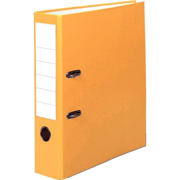 PERGAMY Classeur à  levier en polypropylène intérieur/extérieur. Dos 8cm. Format A4. Coloris Jaune