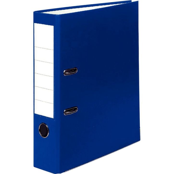 PERGAMY Classeur à  levier en polypropylène intérieur/extérieur. Dos 8cm. Format A4. Coloris Bleu foncé