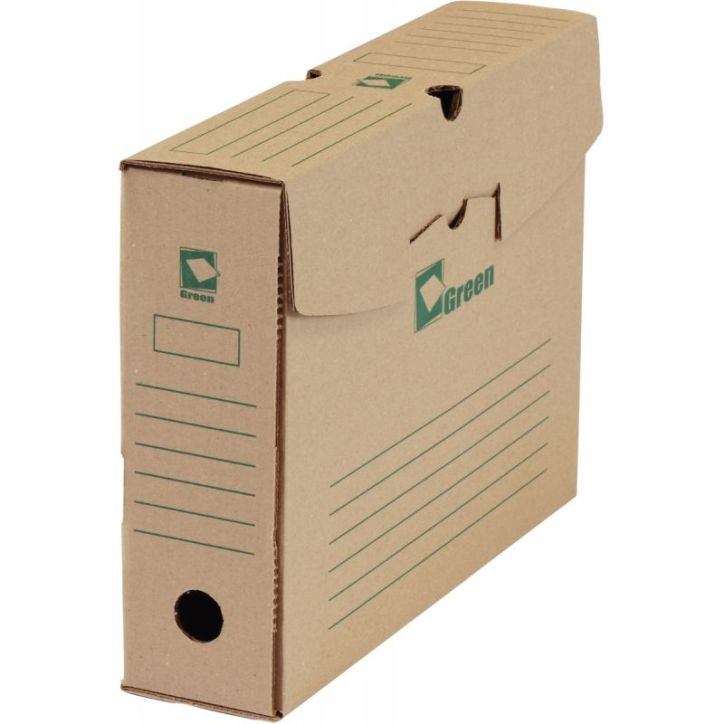 Paquet de 25 boîtes d'archives 34x25 Dos 8cm écru Green 34997