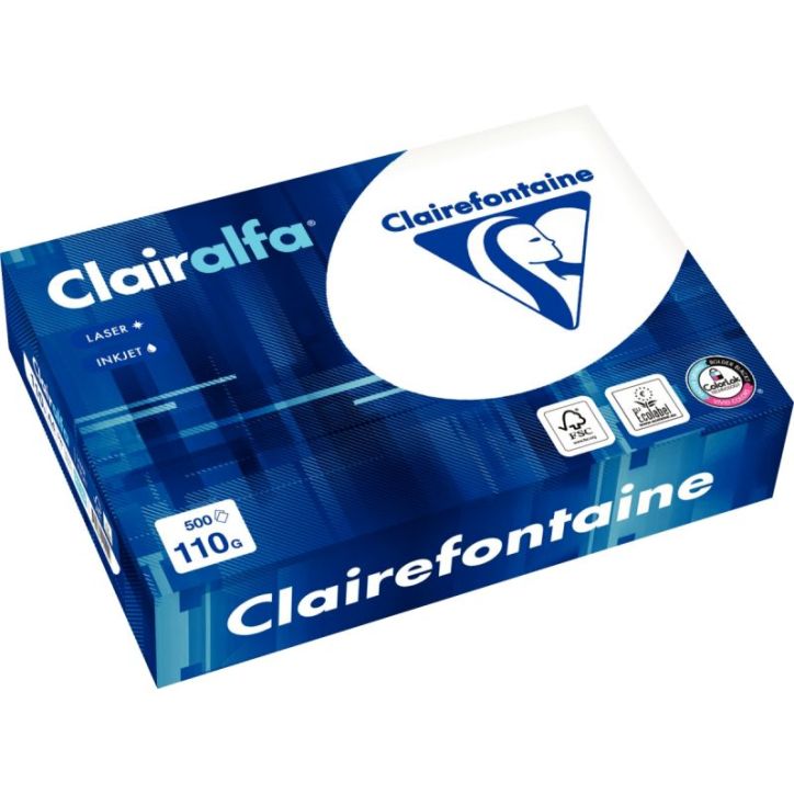 CLAIREFONTAINE Ramette de 500 feuilles papier Blanc CLAIRALFA 110 grammes format A4 2110