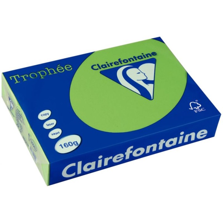 CLAIREFONTAINE Ramette de 250 feuilles papier couleur TROPHEE 160 grammes format A4 Vert menthe 1025