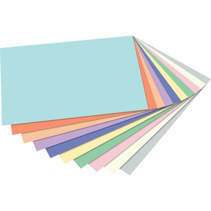 Paquet de 100 feuilles 130g  A4 10 couleur pastel 6495