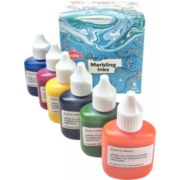 Kit de marbling 6 flacons 25ml, couleurs classiques MI25/6/A