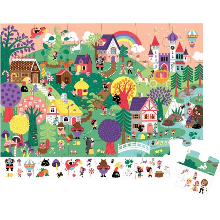 Puzzle d'observation 24 pièces, les contes J02646 JANOD