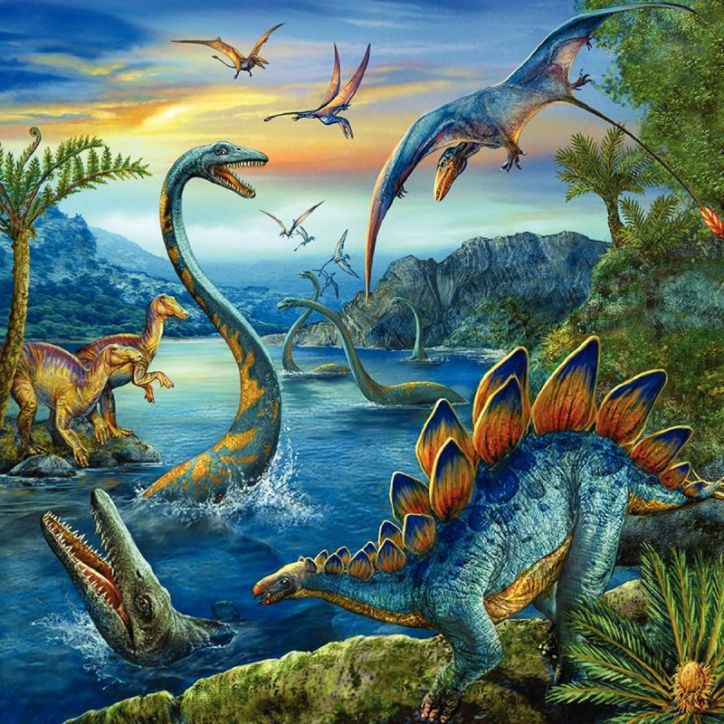 Lot de 3 puzzles 49 pièces en carton, les dinosaures 00009317 RAVENSBURGER