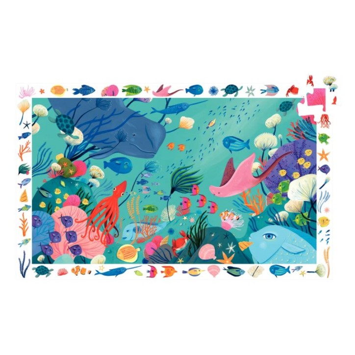 Puzzle d'observation 54 pièces, thème aquatique DJ07562 DJECO