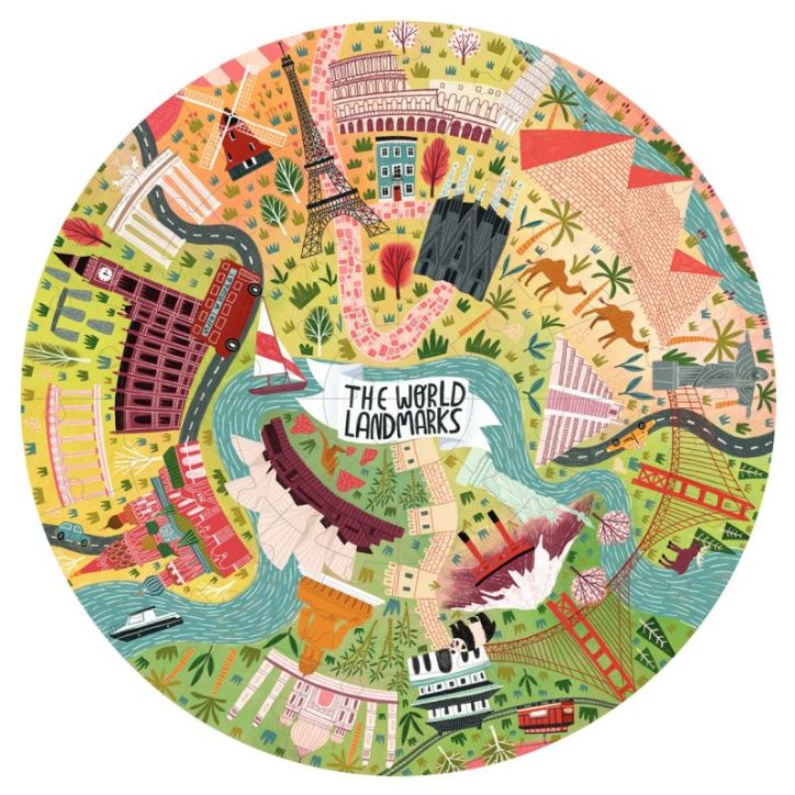 Puzzle circulaire 48 pièces, les monuments 19135 APLI KIDS APLI