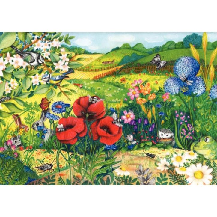 Puzzle en bois d'environ 50 pièces, prairie en fleurs K102-50 PUZZLE MIC