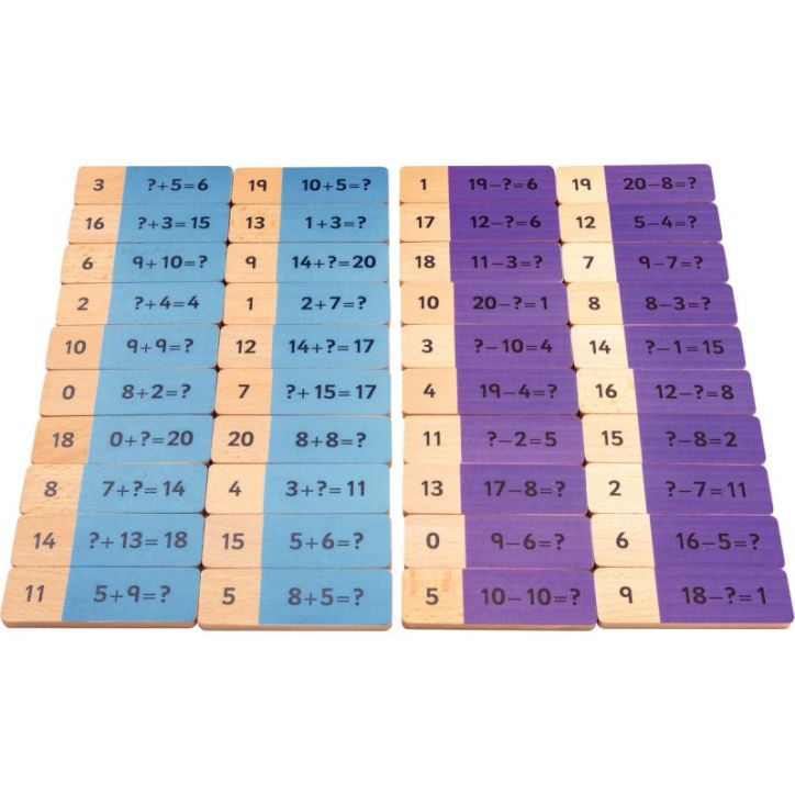40 dominos addition soustraction en bois EA-355