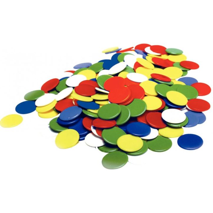 Sachet de 1000 jetons en plastique opaque diamètre  19mm 134114