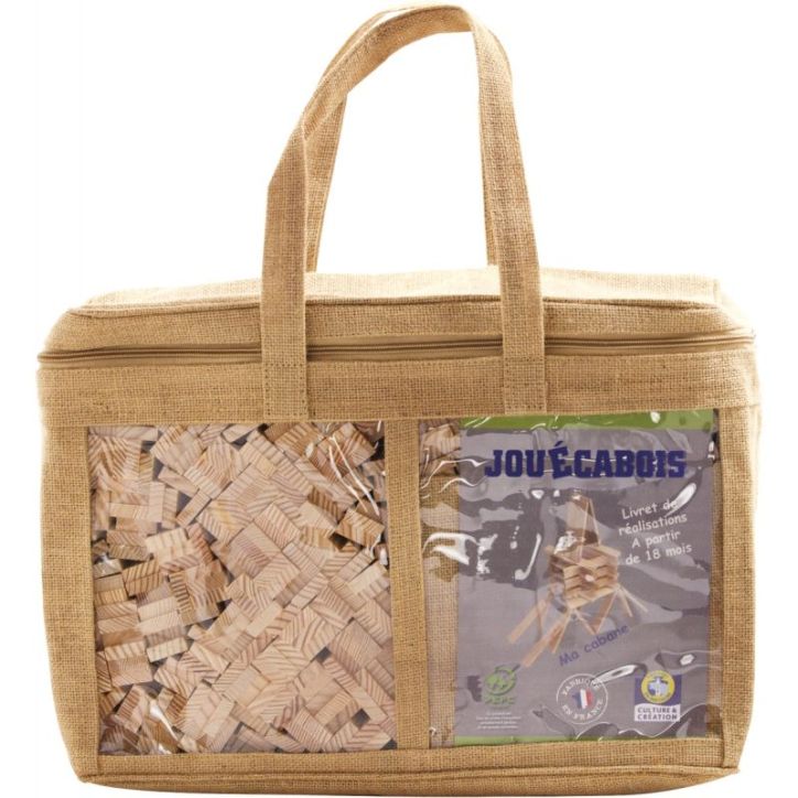Sac en toile de jute 400 planchettes JOUECABOIS 3760147600095 JOUECABOIS