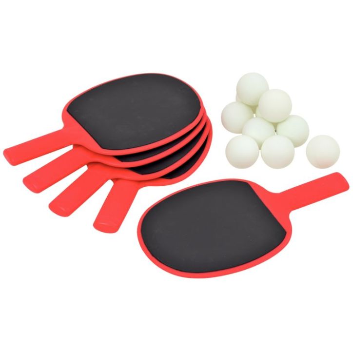 Set de 5 raquettes + 10 balles de tennis de table 100314