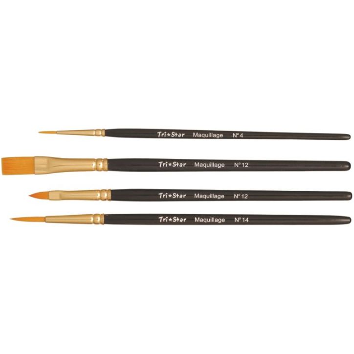 Lot de 4 pinceaux de maquillage en poils synthétiques 53679