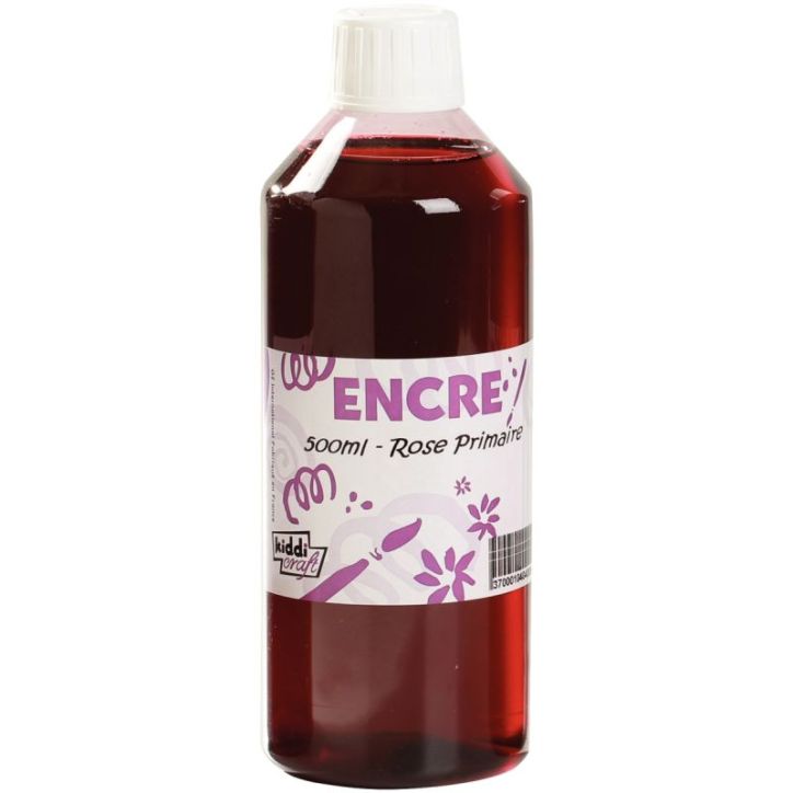Flacon 500ml d'encre à dessiner, rose IN00400