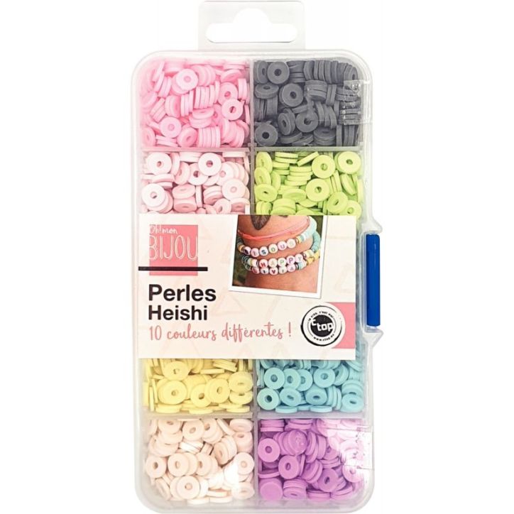 Pack de 6000 perles Heishi vives et pastels MAJ3332