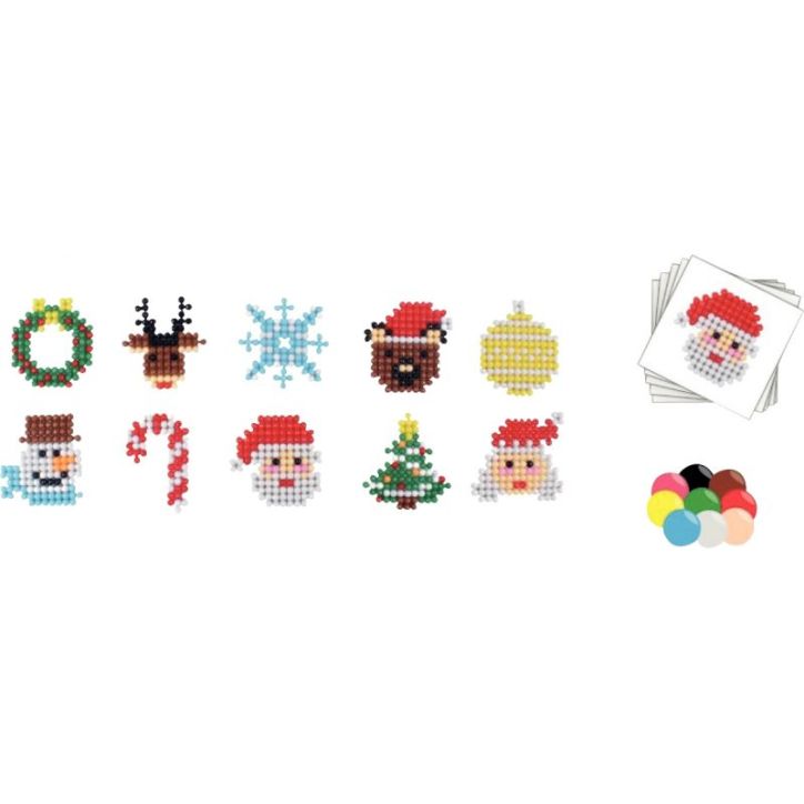 Sac de 1500 aqua perles 10 motifs thème Noel L980006