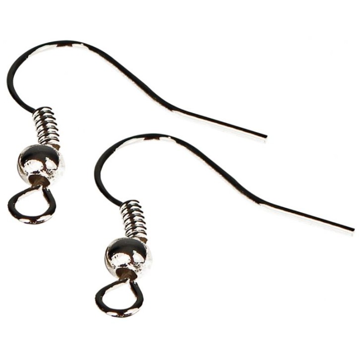 Sachet de 6 crochets de boucle d'oreille argent MAJ1286