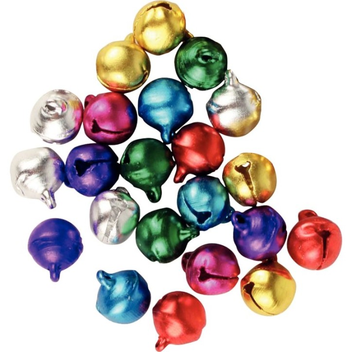 Sachet de 30 grelots diamètre 10 mm, couleurs assortis MAJ3025