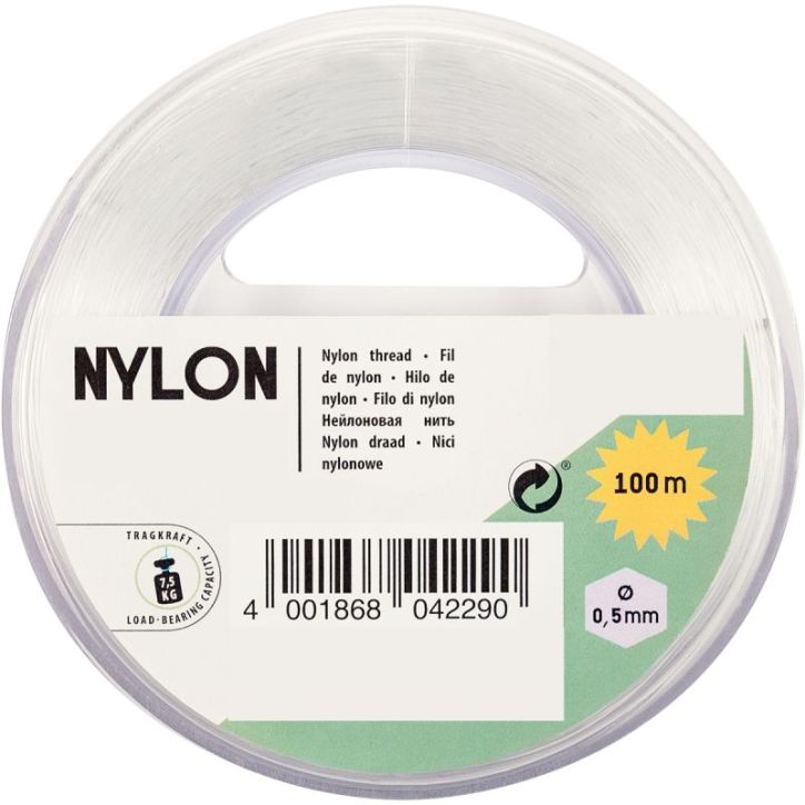 Bobine de 100 m de fil nylon diamètre 0,50 mm 133904