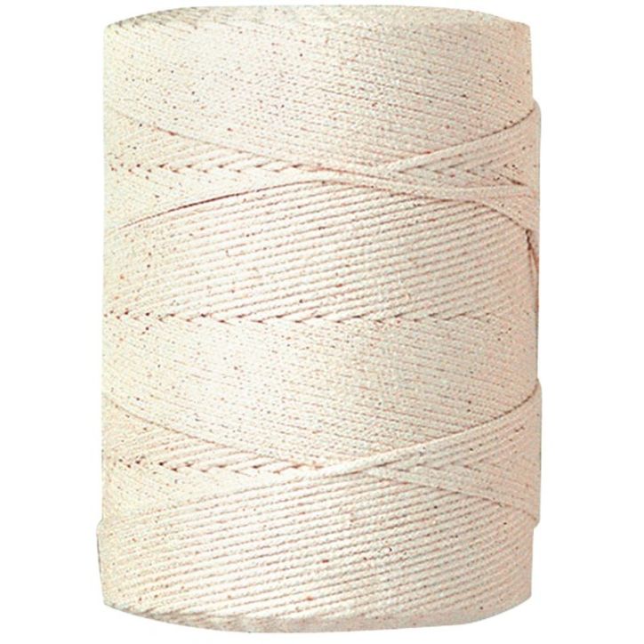 Pelote de 1kg de coton tressé blanc diamètre 2 mm longueur environ 460 mètres 38/0438